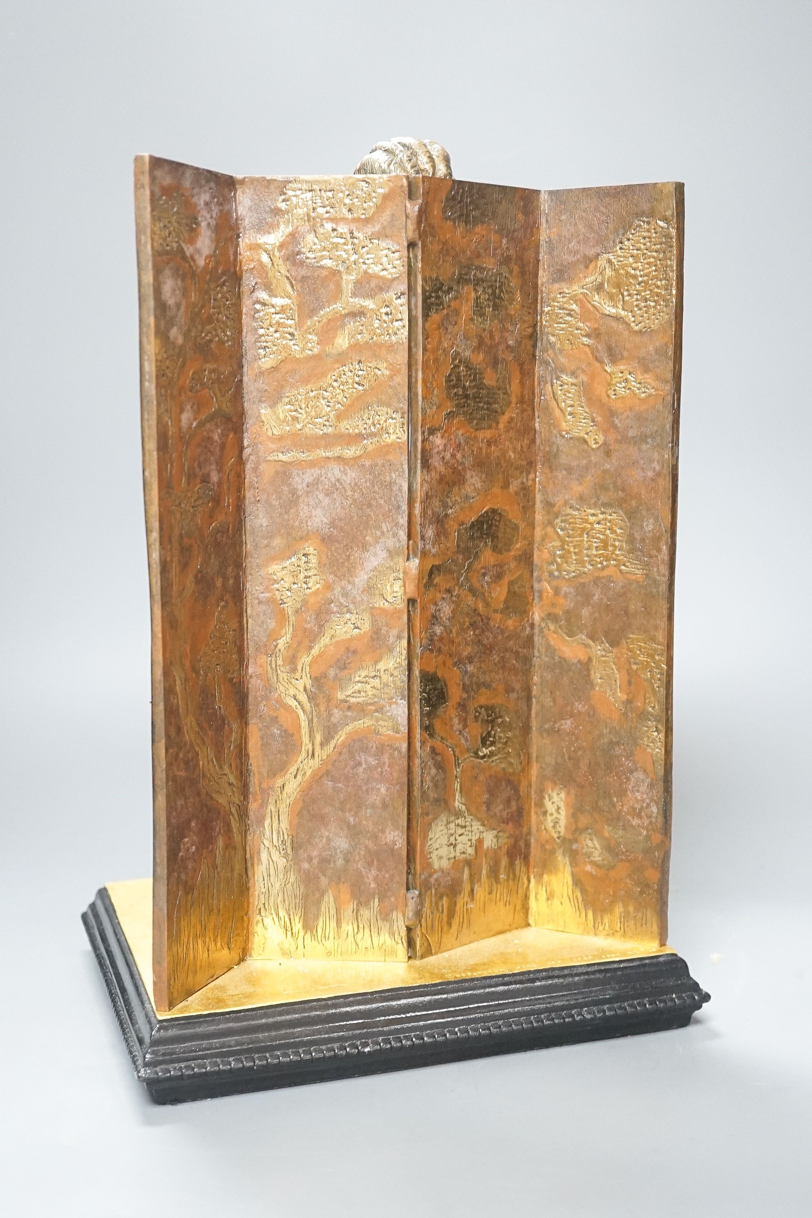 After Louis Icart a bronze sculpture, entitled “Masque Noir”, distributed by Rosenbaum Fine Art, 34 cms high.